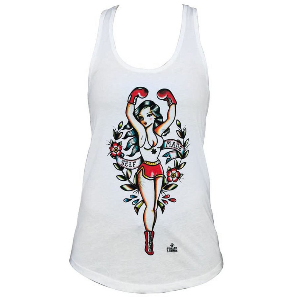 Self Made White Racer Back Pinup Tank Top S-M-L-XL-2XL NWT